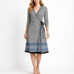 MAX STUDIO BORDER PRINT DRESS XS